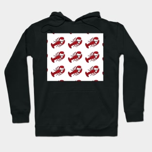 Red Lobsters on White Background Lobster Sea Life Animal Boat Life Hoodie